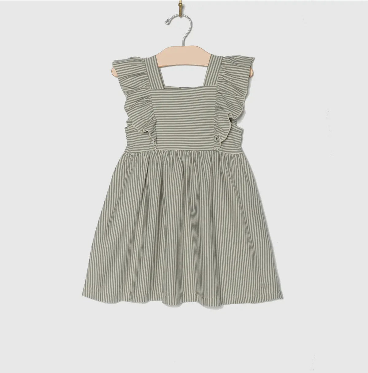 City Mouse Flutter Tank Dress- Steel Stripe