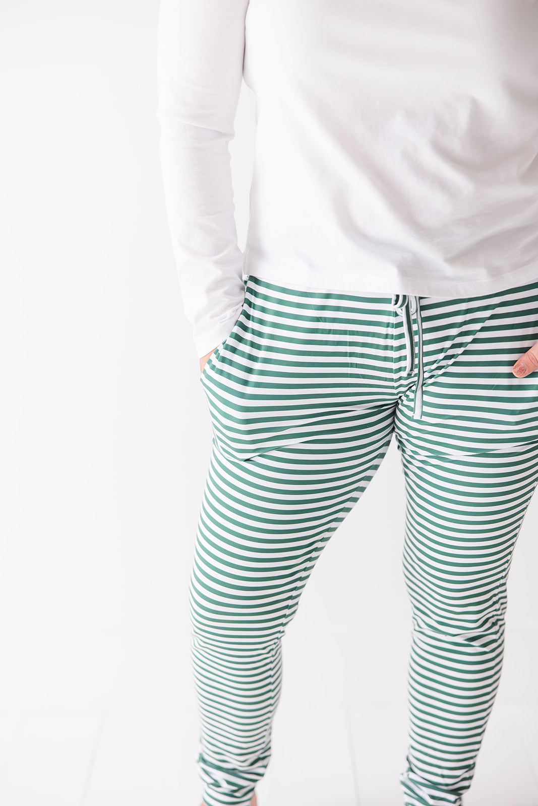 Green Stripes Mom Jogger