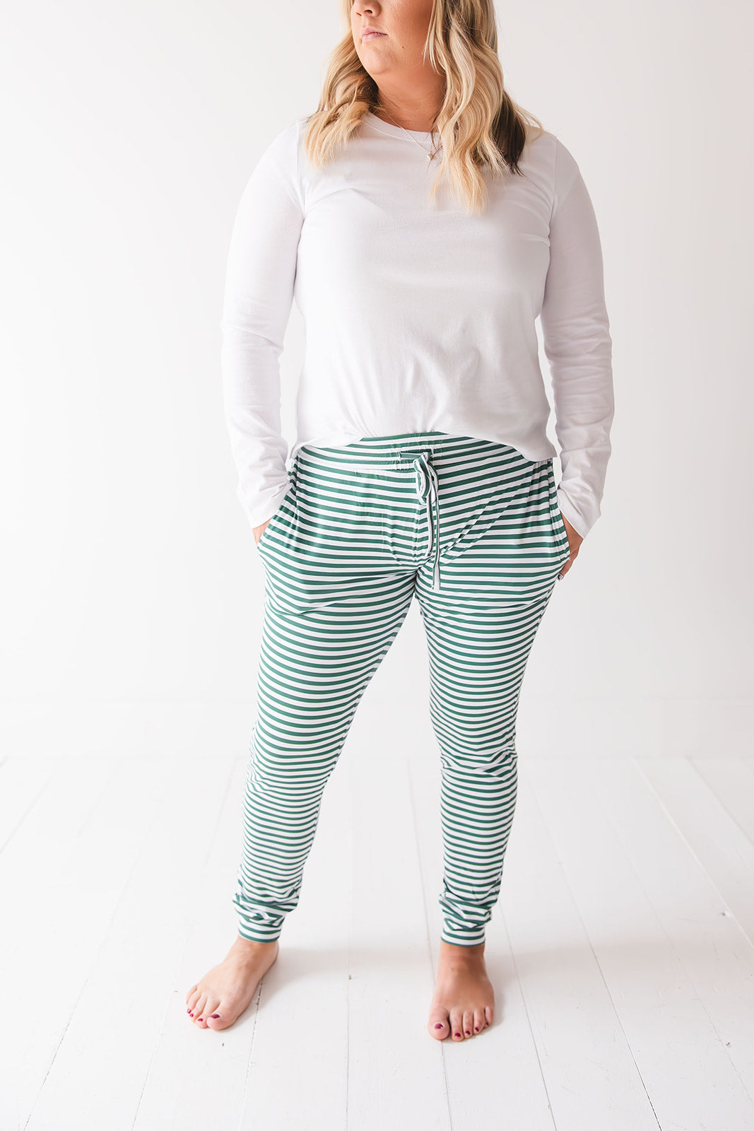 Green Stripes Mom Jogger
