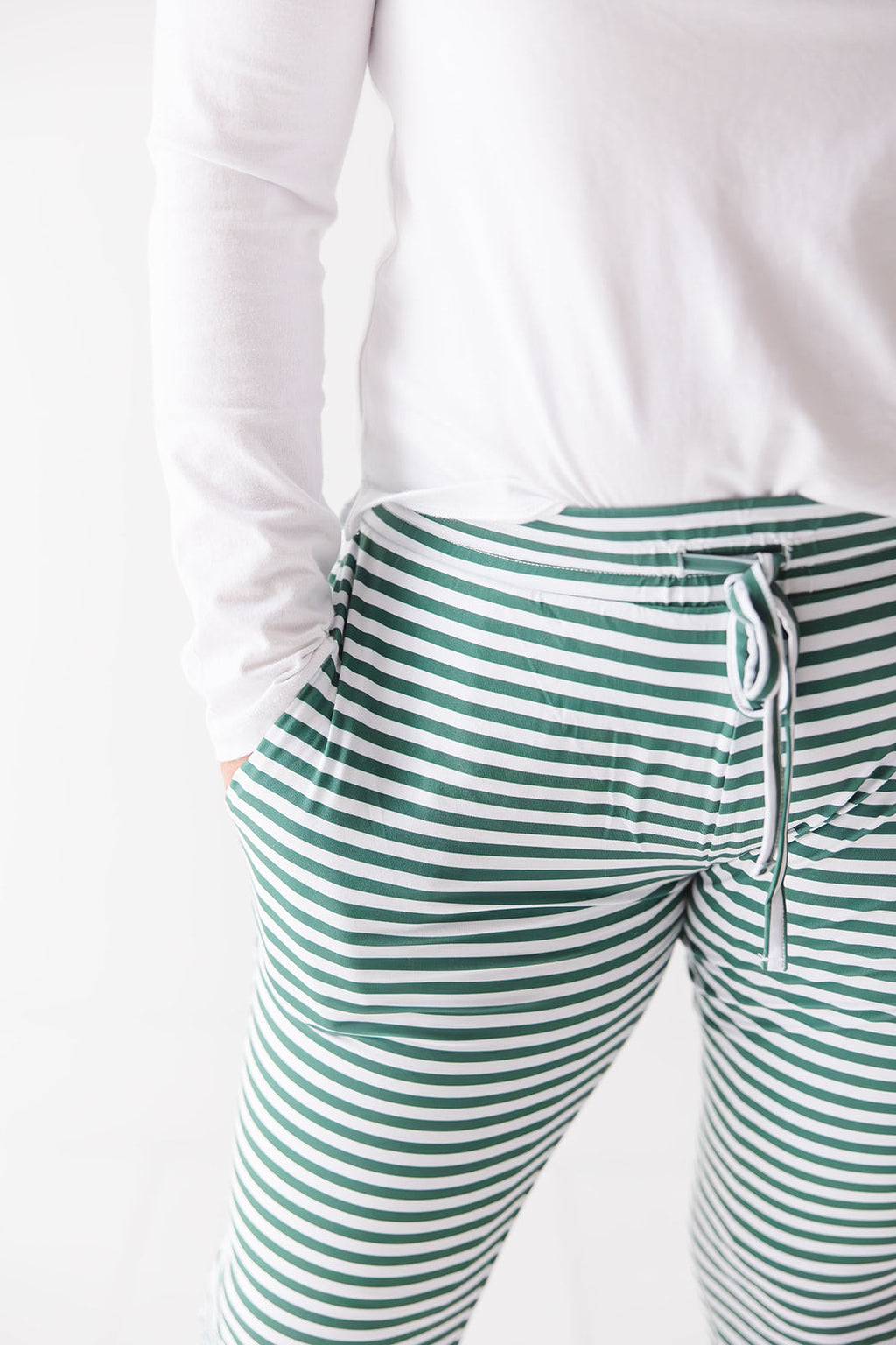 Green Stripes Mom Jogger